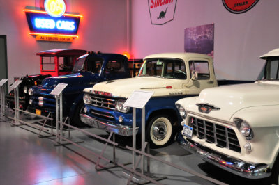 Right to left: 1955 Chevrolet, 1959 Dodge, 1953 Dodge and 1924 Brockway