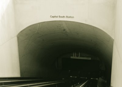 Escalator down to Capitol South Station