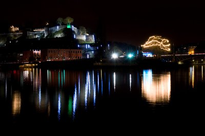 The citadel of Namur at night