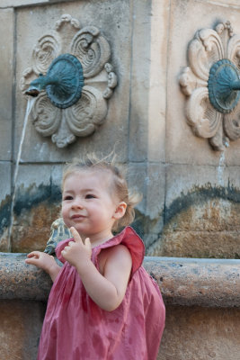 Playing near the foutain