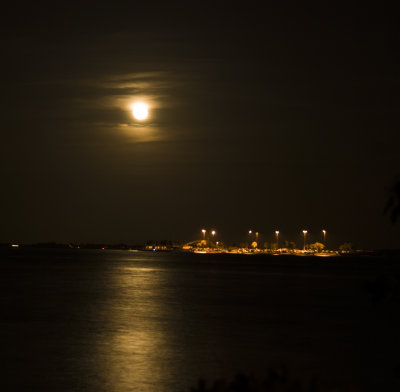 Titusville moon prior to shuttle launch