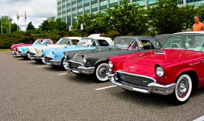 ' 55 T'Birds at Ford World Headquarters