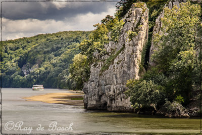Scene along the Danube Gorge, the river's narrowest and deepest stretch 