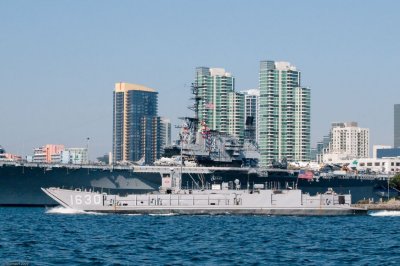 n0618 Naval landing craft and Midway