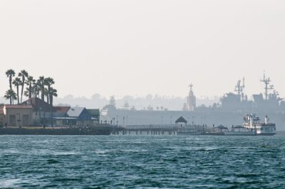 n0670 Coronado Pier and Naval Base behind