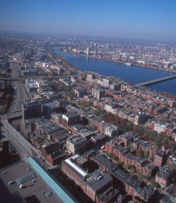 Bridge, water, buildings