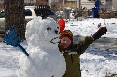 Will and our snowman Mohawk