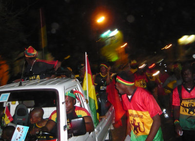 the streets full of celebration after Ghana's win
