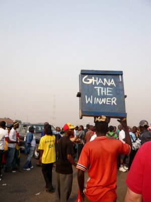 outside Kumasi stadium before the Egypt game