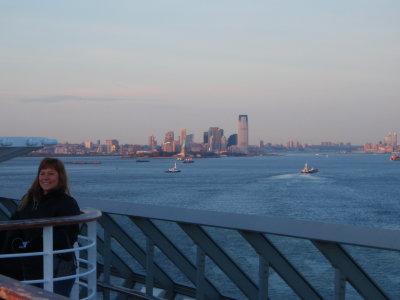 Sailing Off -- Statue of Liberty in Background