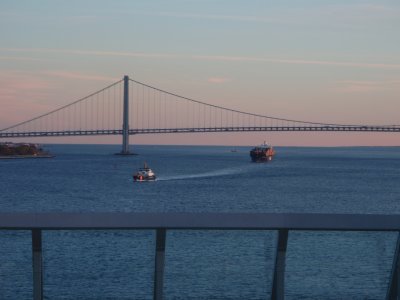 Approaching Verrazano Bridge
