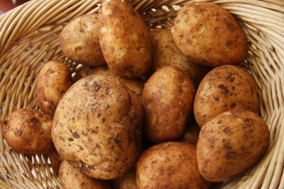 4 Brushed potatoes