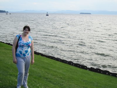 Maureen on lake shore.JPG