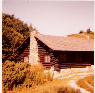 The old Blokhusmuseet Lincoln Log Cabin Rebild ( Burnt down 1993 )