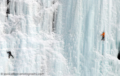 Ice climbers on the Weeping Wall