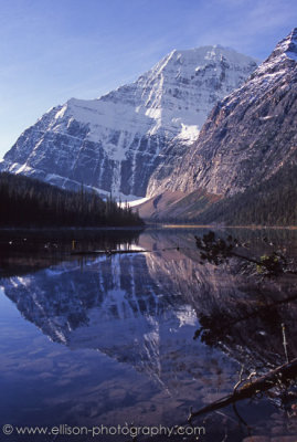 Reflection of Edith Cavell Mountain in Cavell Lake