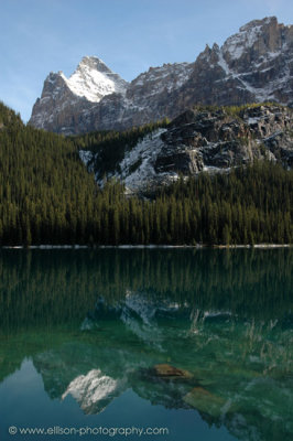 Reflection of Opabin Plateau and Mount Schaeffer in Lake O'Hara