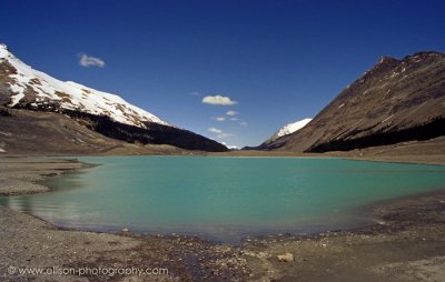 Sunwapta Lake at the foot of the Athabasca Glacier