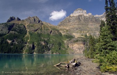Wiwaxy Peaks & Mount Huber from lake-level