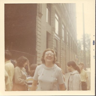 Waiting for the buses to camp at Union Square 1967, Ruth Singer former camper & counsler, now parent.jpg