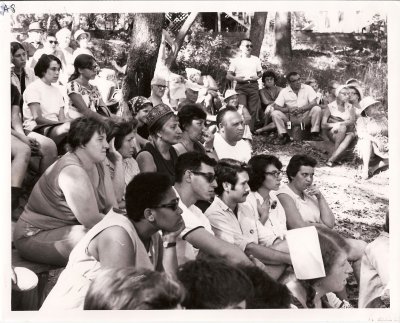 Campers & staff watching Olympic cultural program 1967 2.jpg