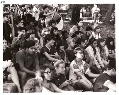 Campers & staff watching Olympic cultural program1967 10.jpg