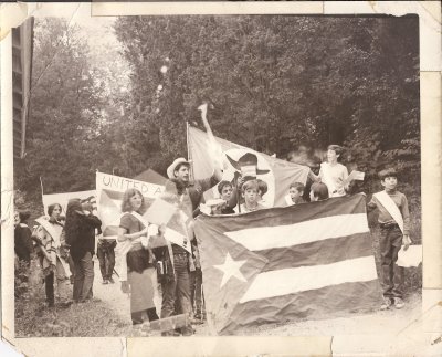 Campers gathering V. Annis, M. Kaplan & S. Vogel amongst the crowd 1968.jpg