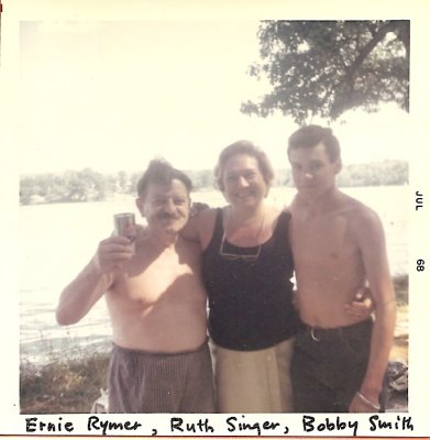 Parents visiting day 1968 Ernie Rymer camper and parent, Ruth Singer & Bobby Smith CITs.jpg