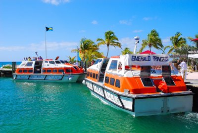 Tenders docking at Eleuthera