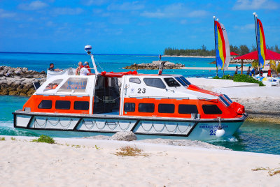 Tenders docking at Eleuthera