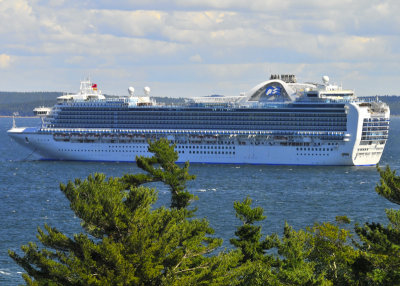 Crown Princess at anchor