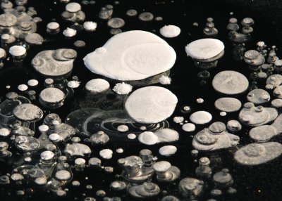 Methane bubbles in the ice