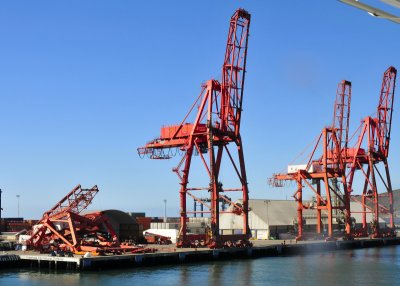 Sightseeing in Ensenada - collapsed container port crane