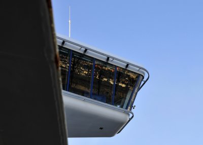 Reflection of Ensenada in the bridge windows