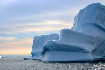 Iceberg floating across Disco Bay