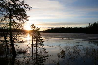 Midnightsun at Lake Inari, Finland