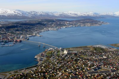 Tromsoe, Norway, as seen from Fjellheisen