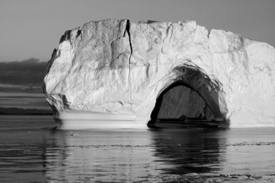Iceberg floating across Disco Bay