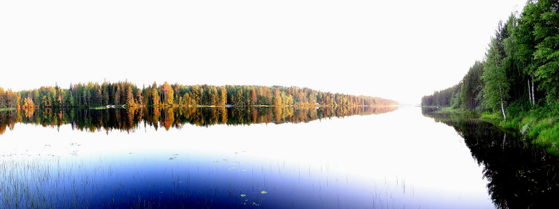 Lieksa River and glassy surface