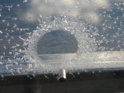 cool ice crystals on the window