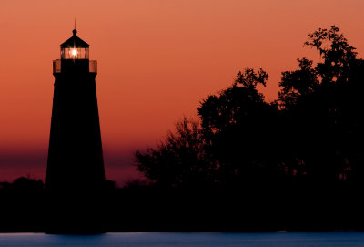 Madisonville Lighthouse after Sunset
