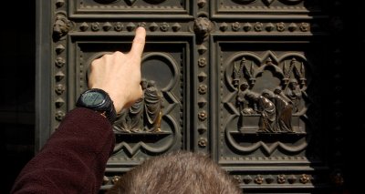 Florence -  Italy - Hands in the Cathedral square