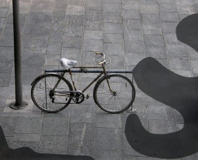 Grey natural with bicycle