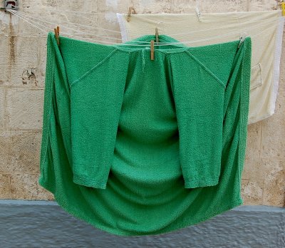 Green bathrobe