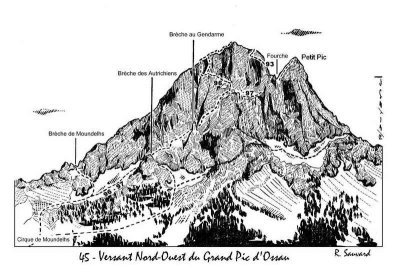 045 Ossau face NW, itinraires