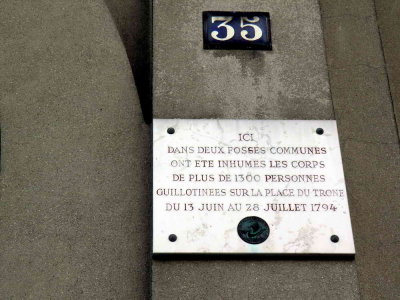 Au 35 rue de Picpus 1306 personnes guillotines en Juin-Juillet 1794