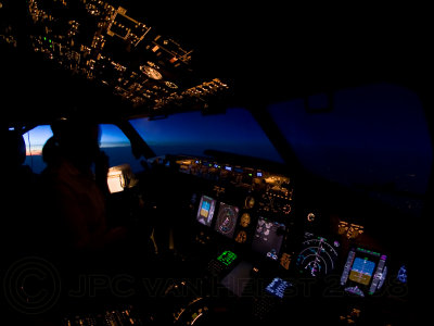Cockpit just before sunrise