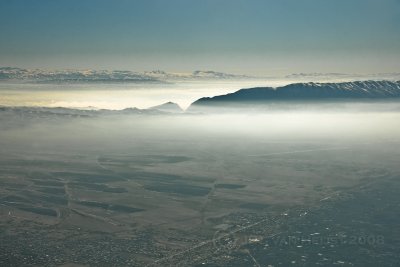 Sharp ridge in fog