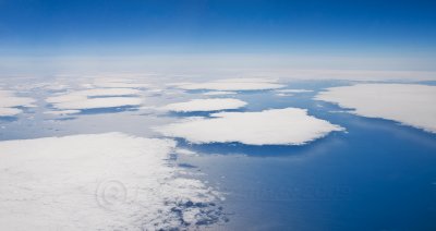 Patches of white over the ocean