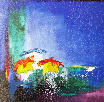MORNING OF HOPE. 5.5. X 5.5. OIL ON BOARD SOLD